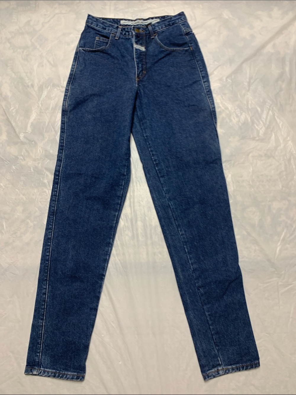 Marithe Francois Girbaud Vintage 90s Dark Wash High Rise Rigid Denim Jeans 7/8